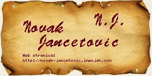 Novak Jančetović vizit kartica
